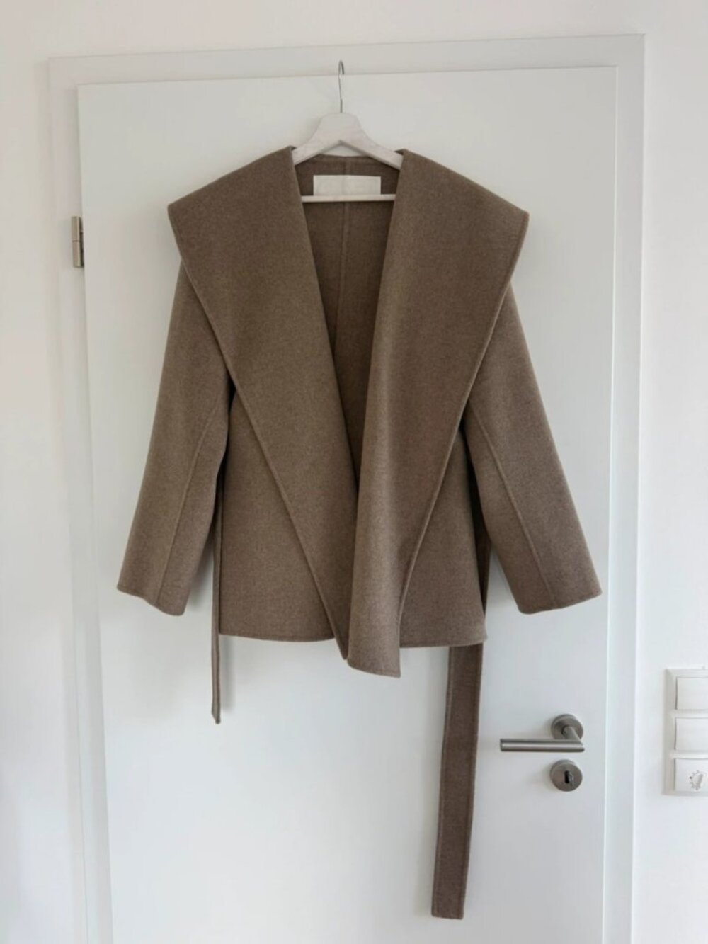 ARKET Kurzmantel Beige Wool Blend Wrap Coat XS